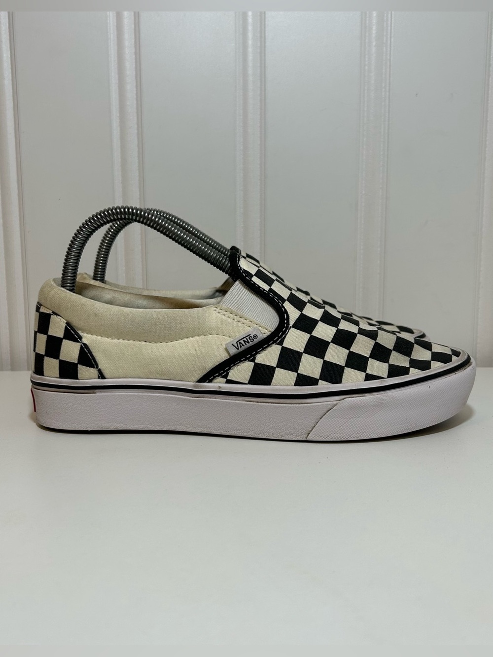 Vans slip on Checkerboard Black & beige White comfy cushion